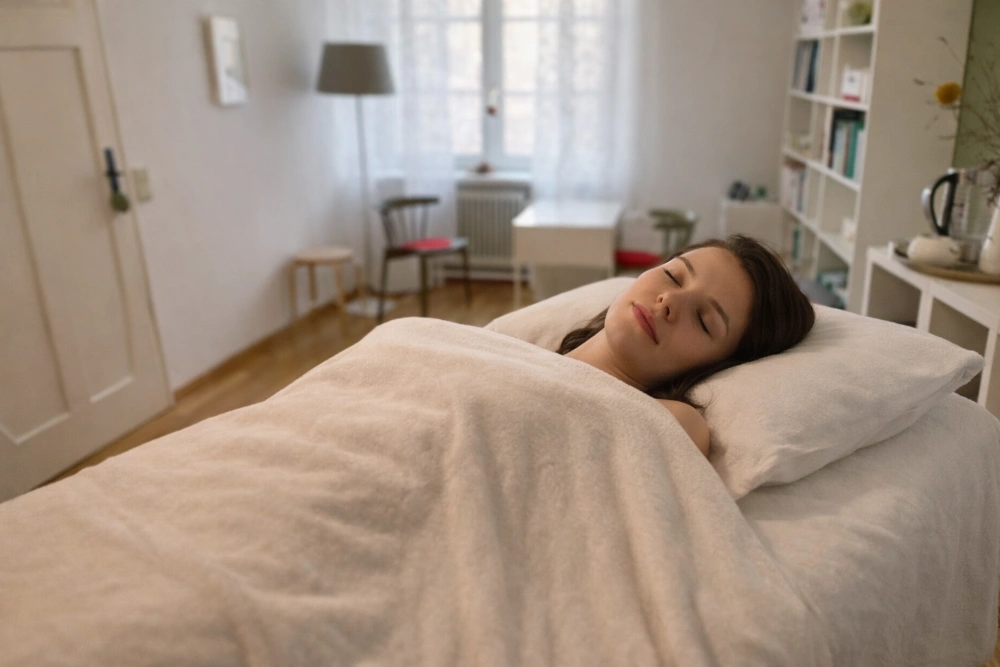 Ruhende Patientin nach Rhythmischer Massage